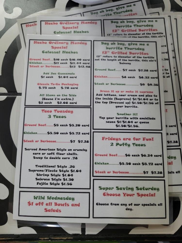 The Happy Taco Menu image 1